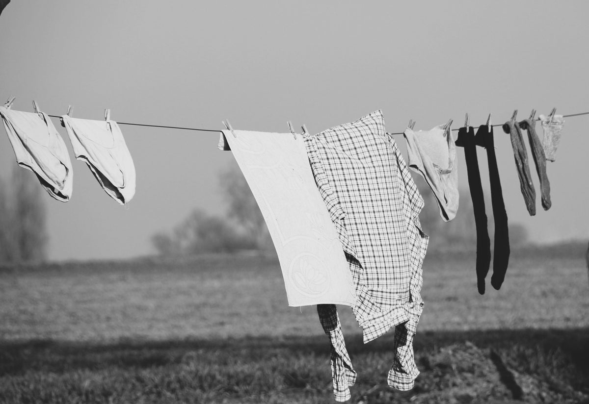 Clothes drying flat, cold wash care