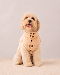 Puffer Jacket in Cream on a dog