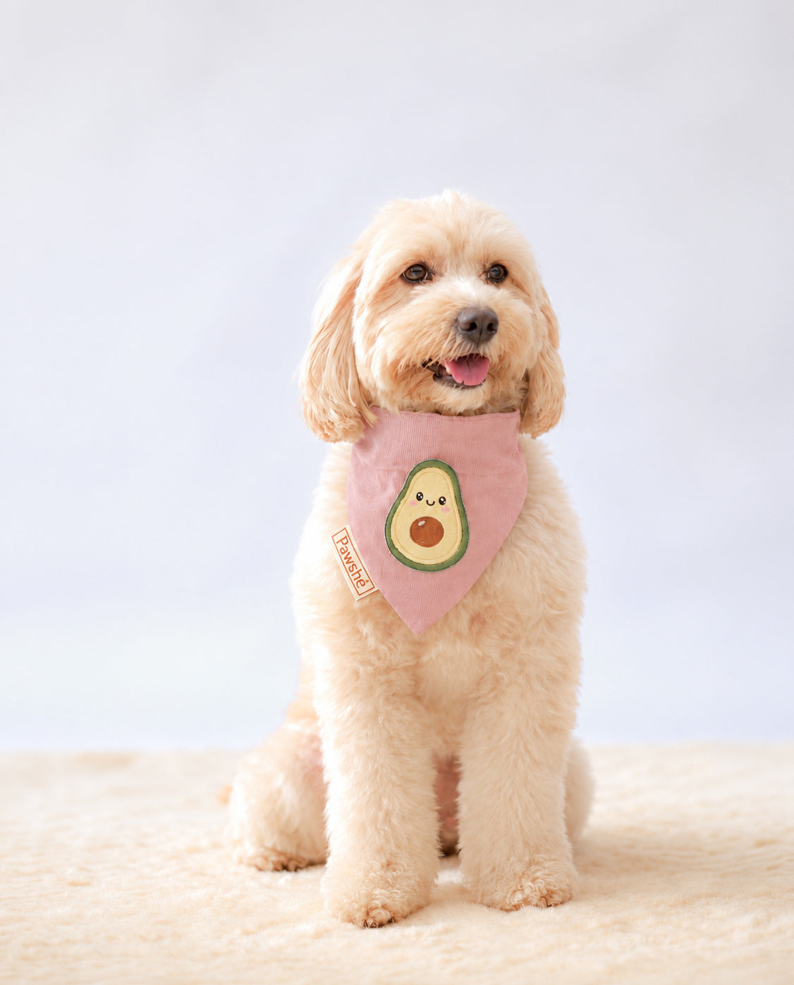 Corduroy Bandana in Baby Pink with velcro patch – Avocado patch