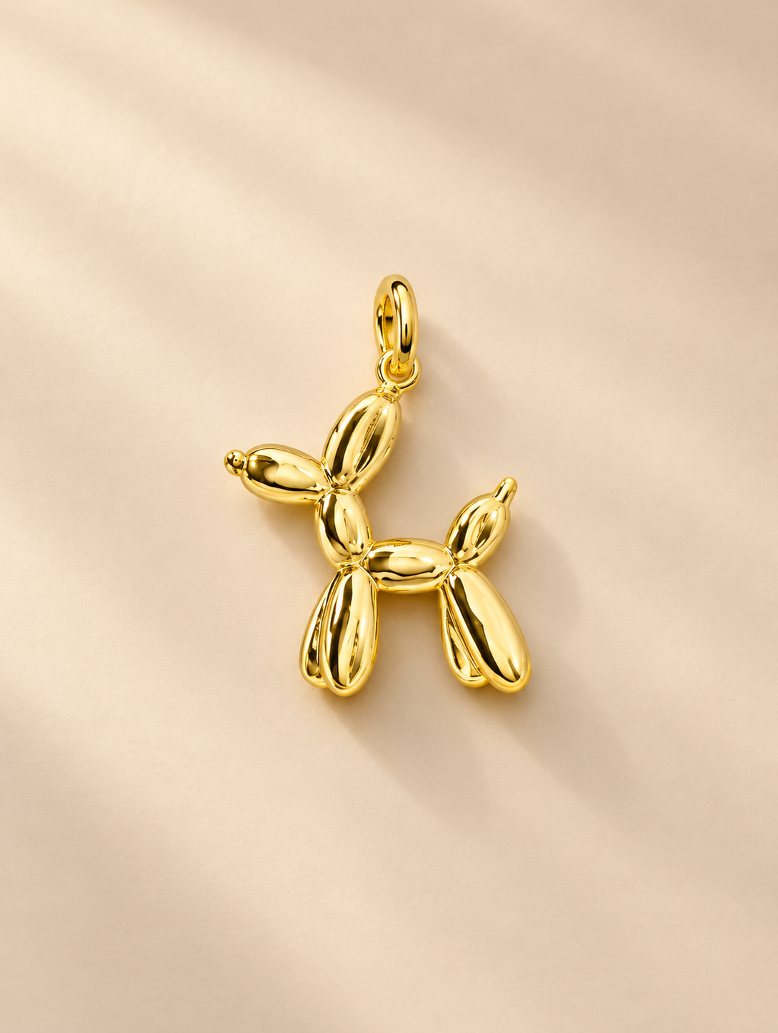 Dog Balloon Pendant in Golden