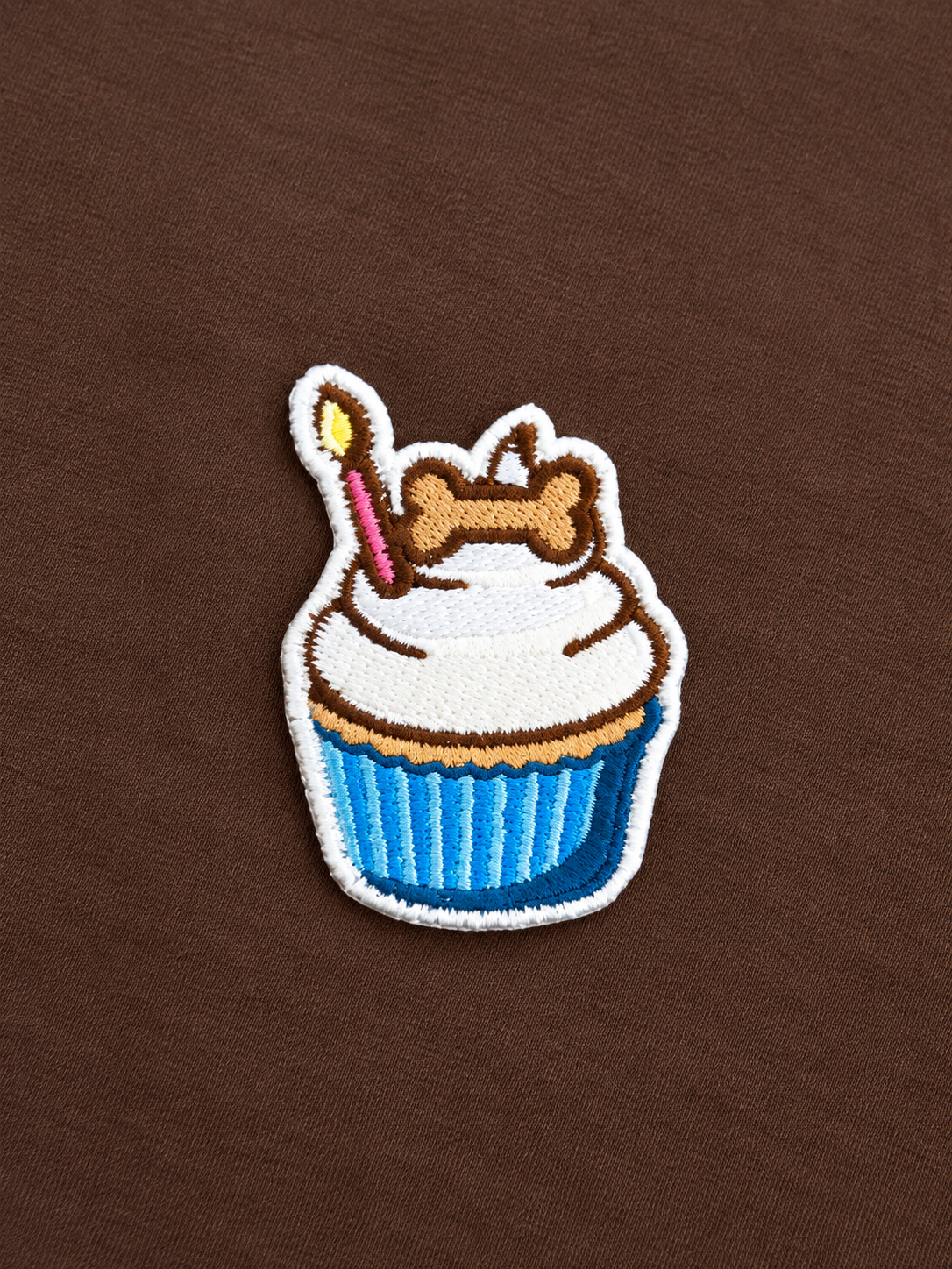 Cupcake velcro patch, close-up